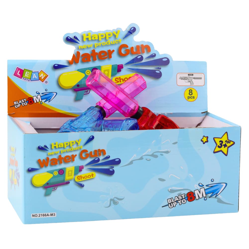 Samopralni vodni pištoli LEAN TOYS (rdeča/modra, domet 8m, 23cm) 3