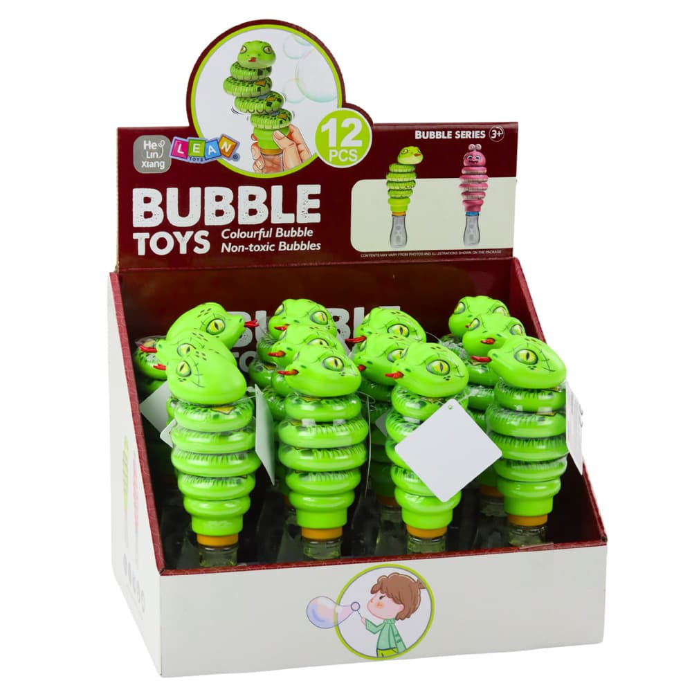 Mehurčki iz mila LEAN TOYS - mehanska kača, 2v1, zelena 3
