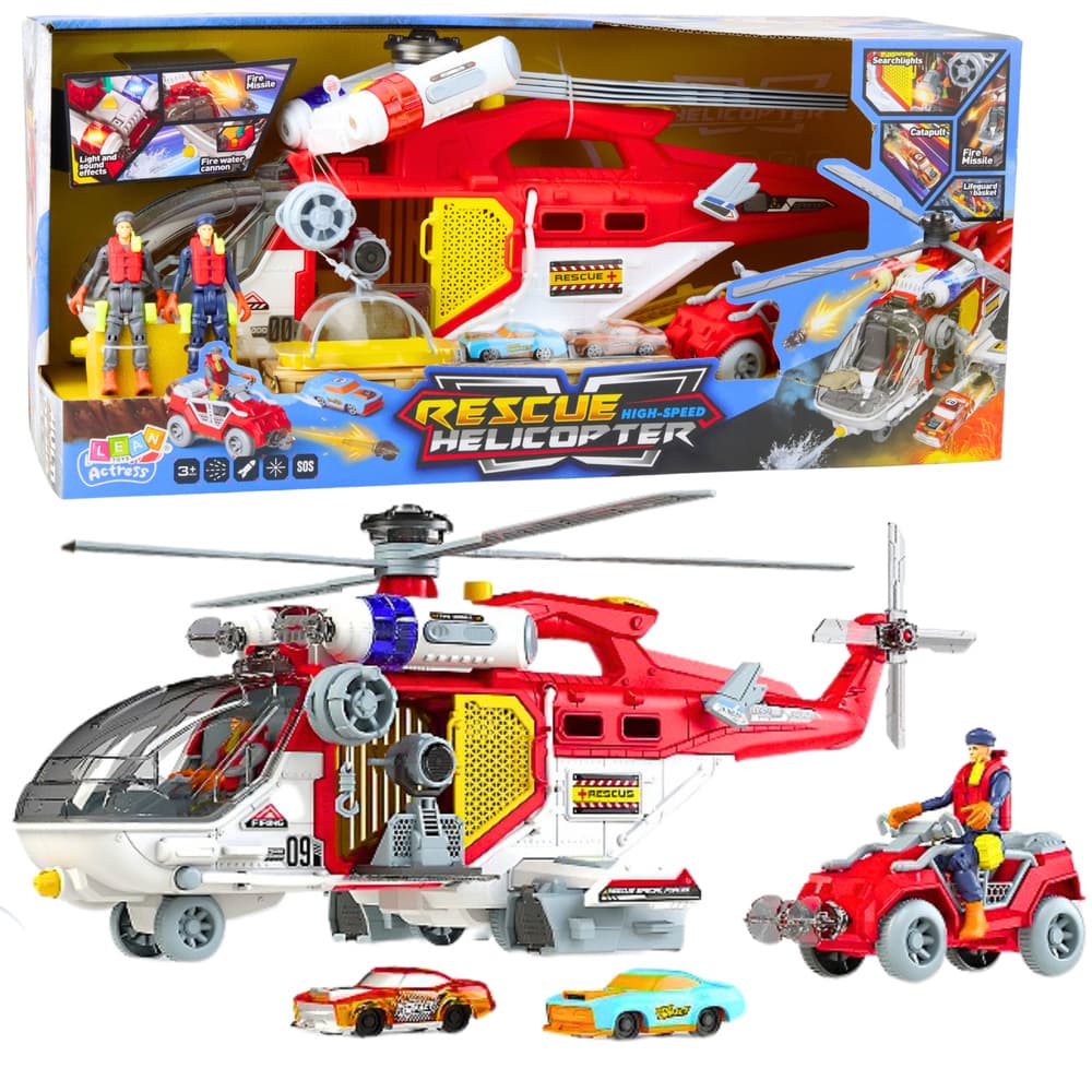LEAN TOYS Reševalni helikopter z dodatki, lučmi in zvoki