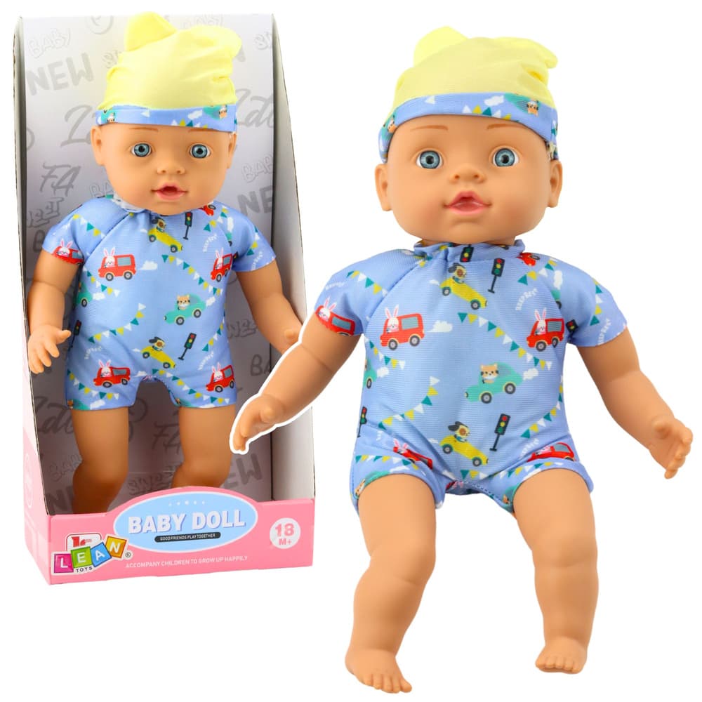 Punčka Bobas LEAN TOYS v modri oblekici, 31 cm