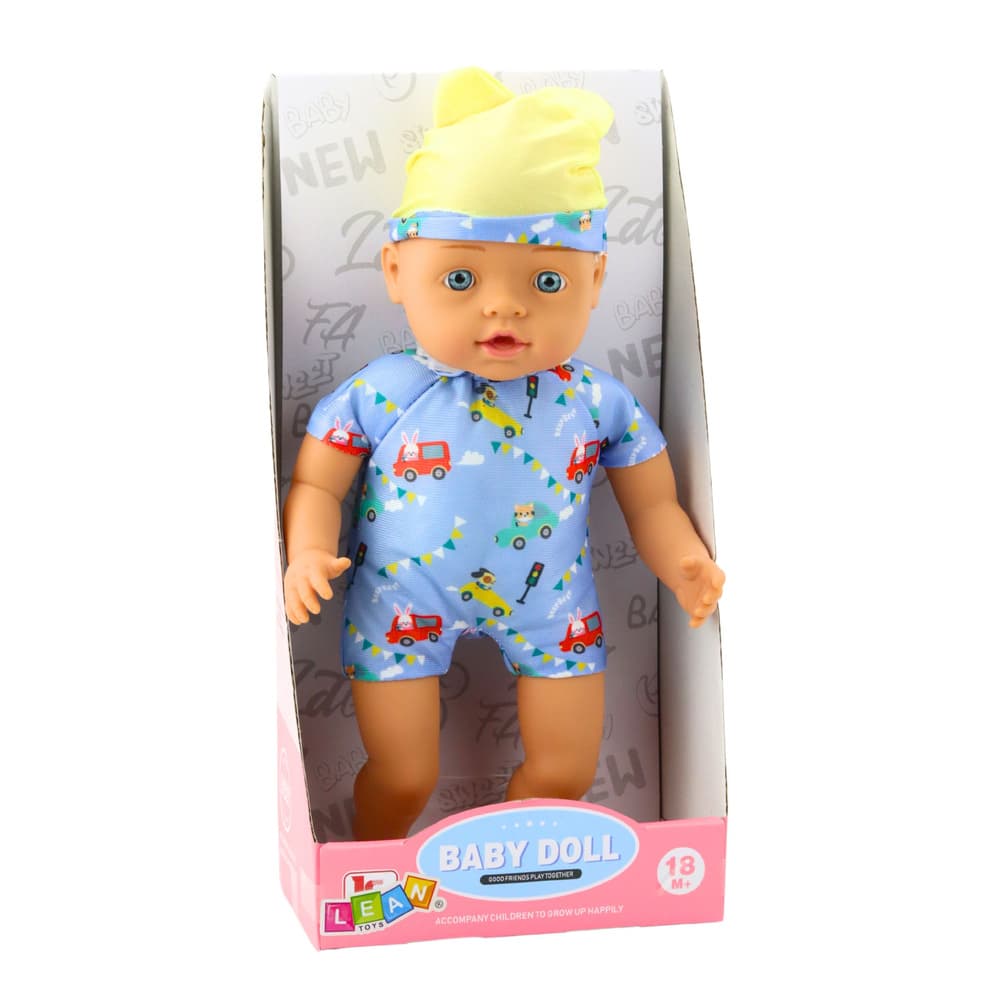 Punčka Bobas LEAN TOYS v modri oblekici, 31 cm 3