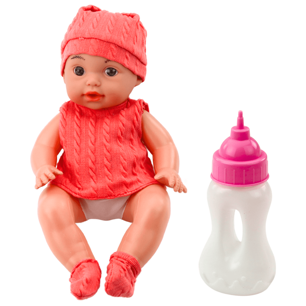LEAN TOYS punčka – dojenček, 30 cm, zvišico za hranjenje, zvoki