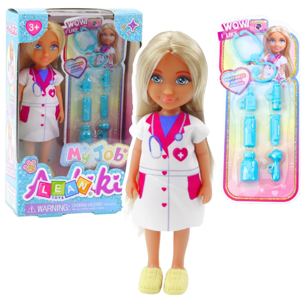 Mini lutka LEAN TOYS Ankiki Zdravnik s pripomočki za zdravljenje