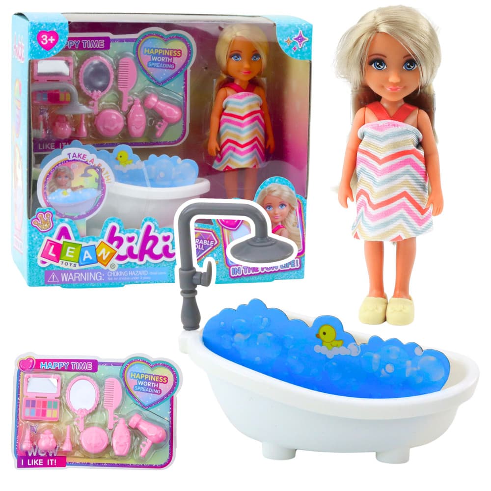 Mini lutka LEAN TOYS Ankiki z banjo in dodatki za nego