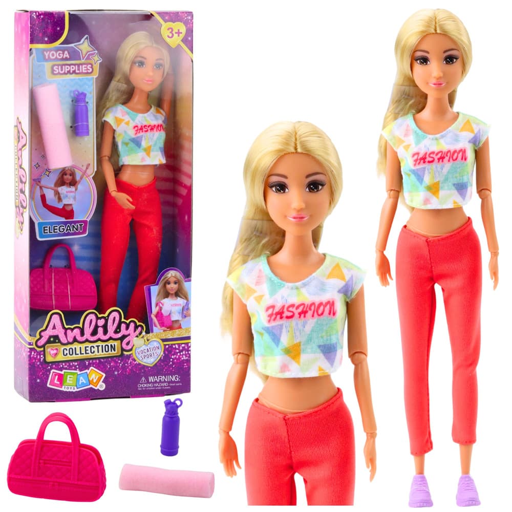 LEAN TOYS Lutka Anlily - Joga z dodatki
