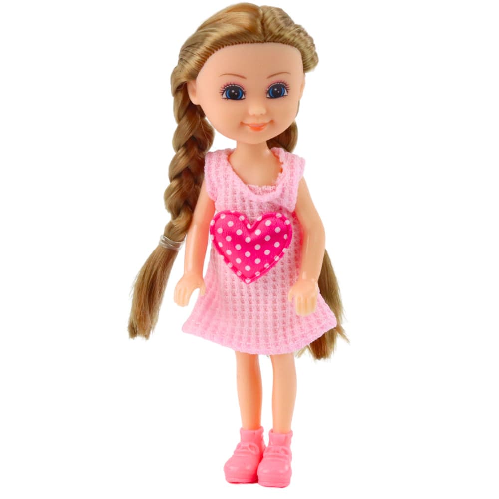 Mini lutka LEAN TOYS z dodatki, voziček, mucki, roza set 3
