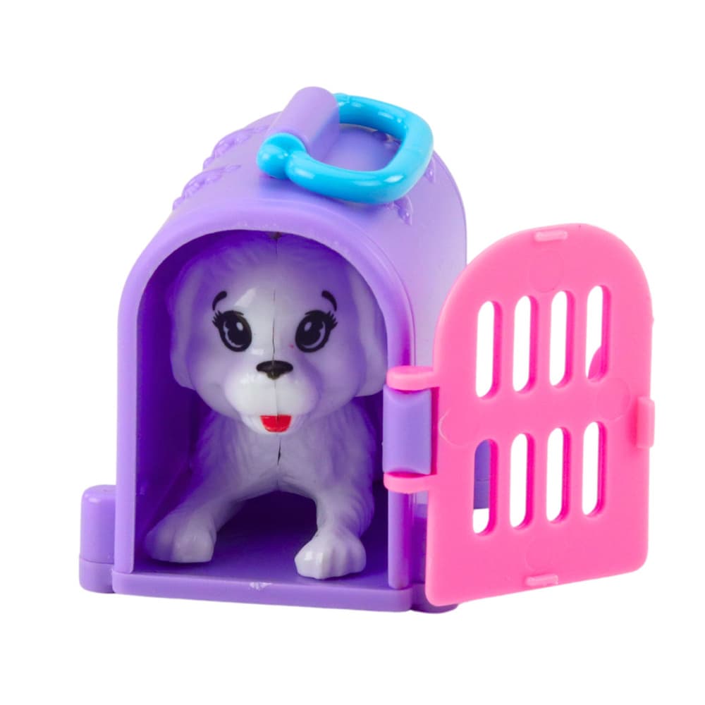 Mini lutka LEAN TOYS z dodatki, voziček, mucki, roza set 4