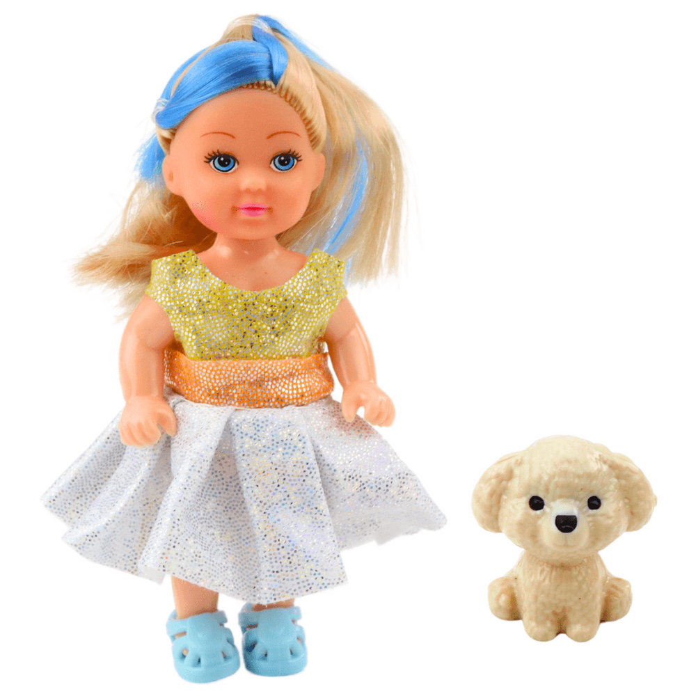 Set mini lutke LEAN TOYS v obleki, s psičkom, mešani modeli 6