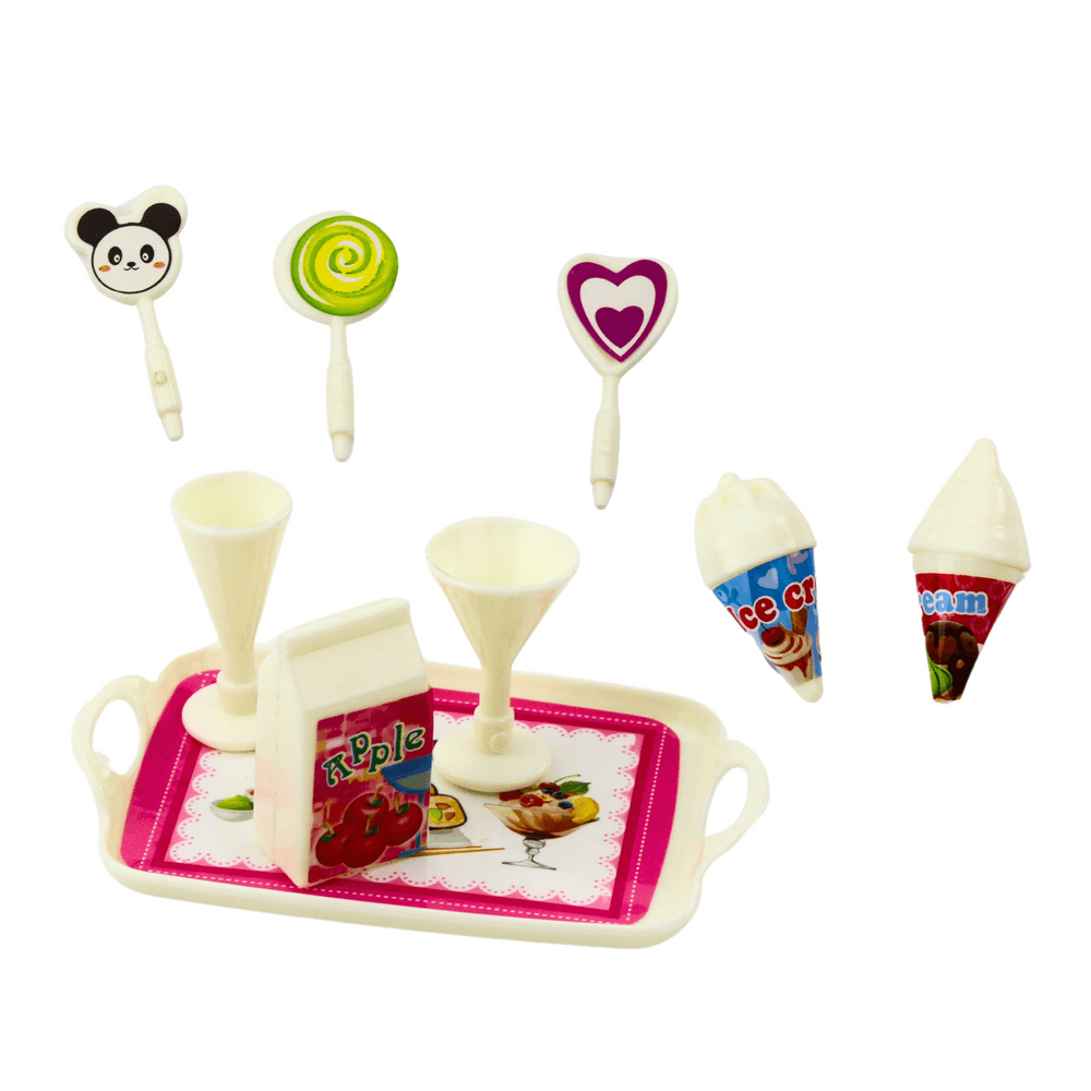 Set LEAN TOYS: Mini punčka, dodatki, modra obleka, 12cm 3