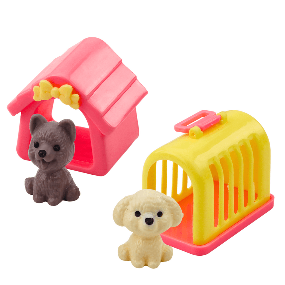 Set mini lutke LEAN TOYS s psičkom, psičko hiško in transporterjem 4
