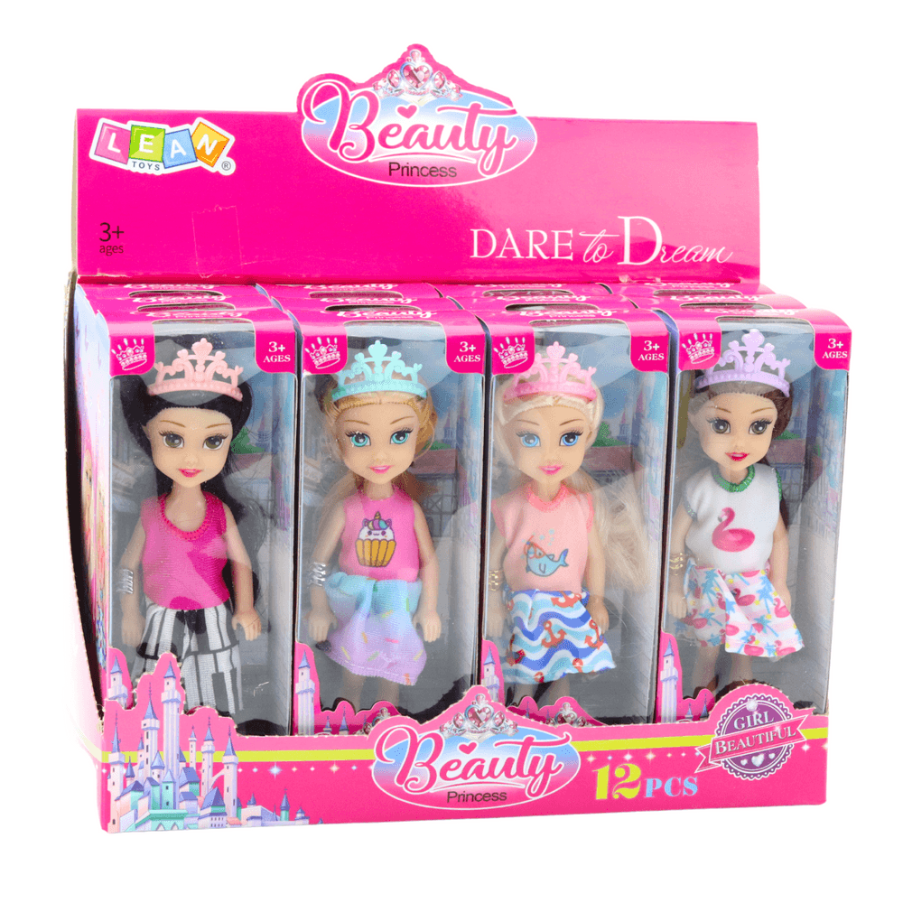 LEAN TOYS Mini punčka princeska s krono (14 cm) 6