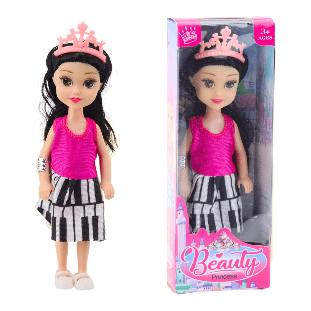 LEAN TOYS Mini punčka princeska s krono (14 cm) 2
