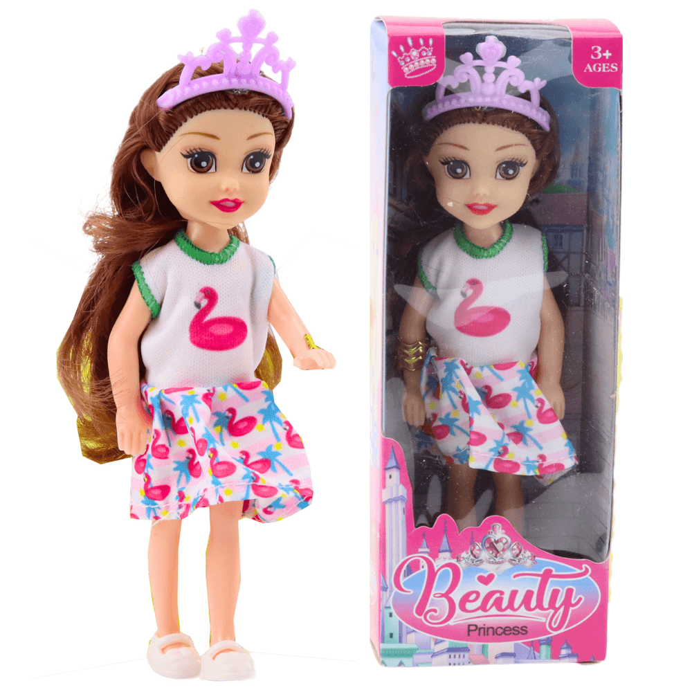 LEAN TOYS Mini punčka princeska s krono (14 cm) 4