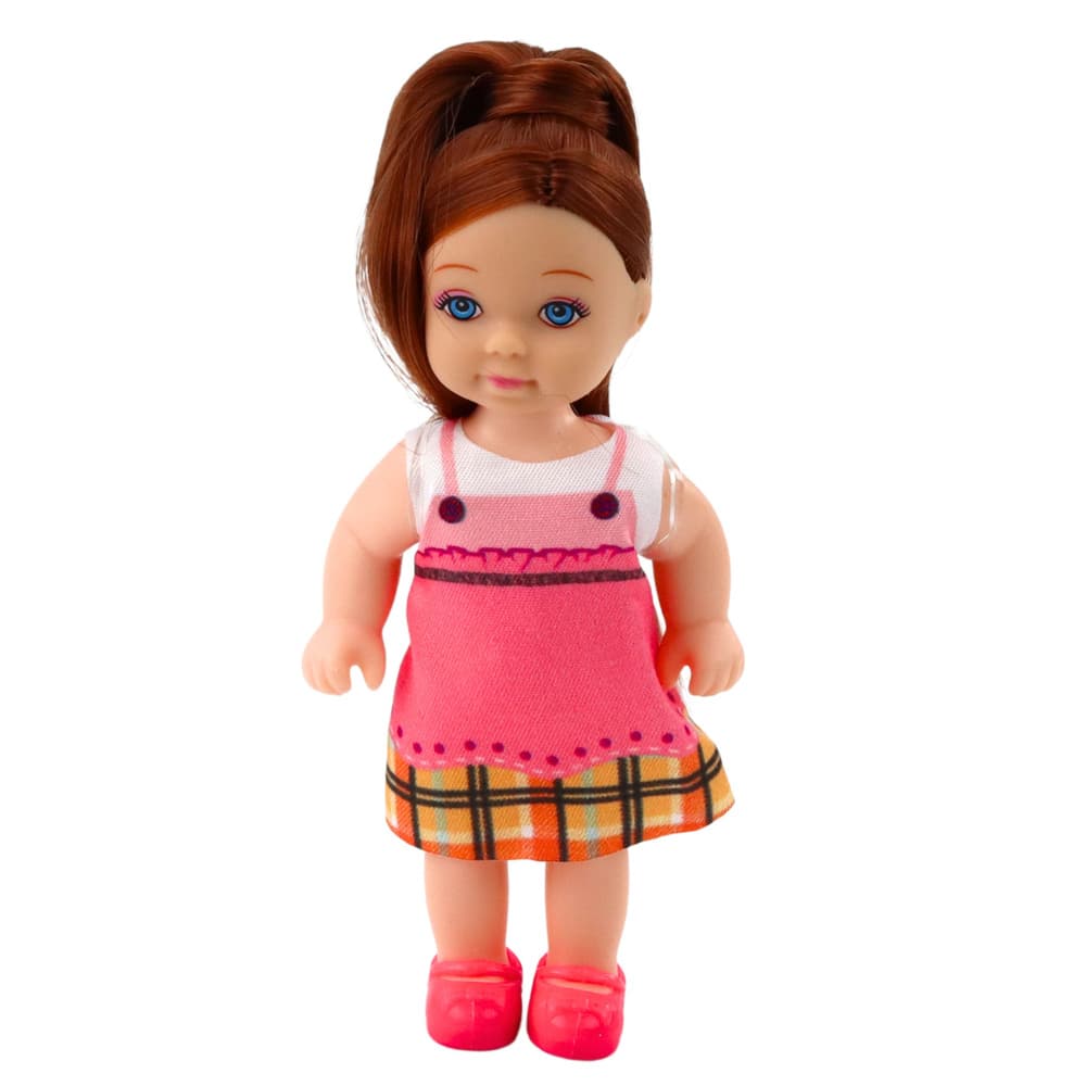 Mini lutka LEAN TOYS z dvema mladičema, posteljo in dodatki za hranjenje 2