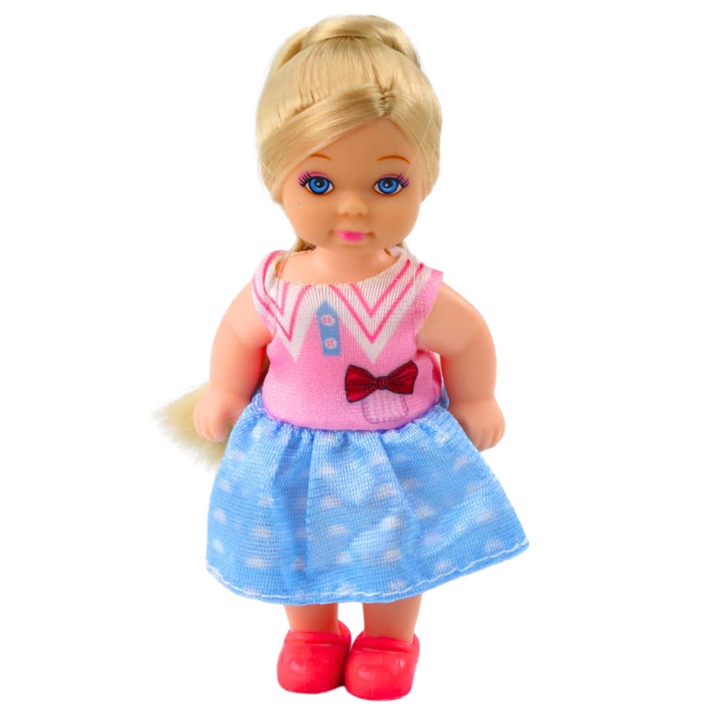 Mini lutka LEAN TOYS z dvema psičkoma, posteljo in skledami s hrano 2