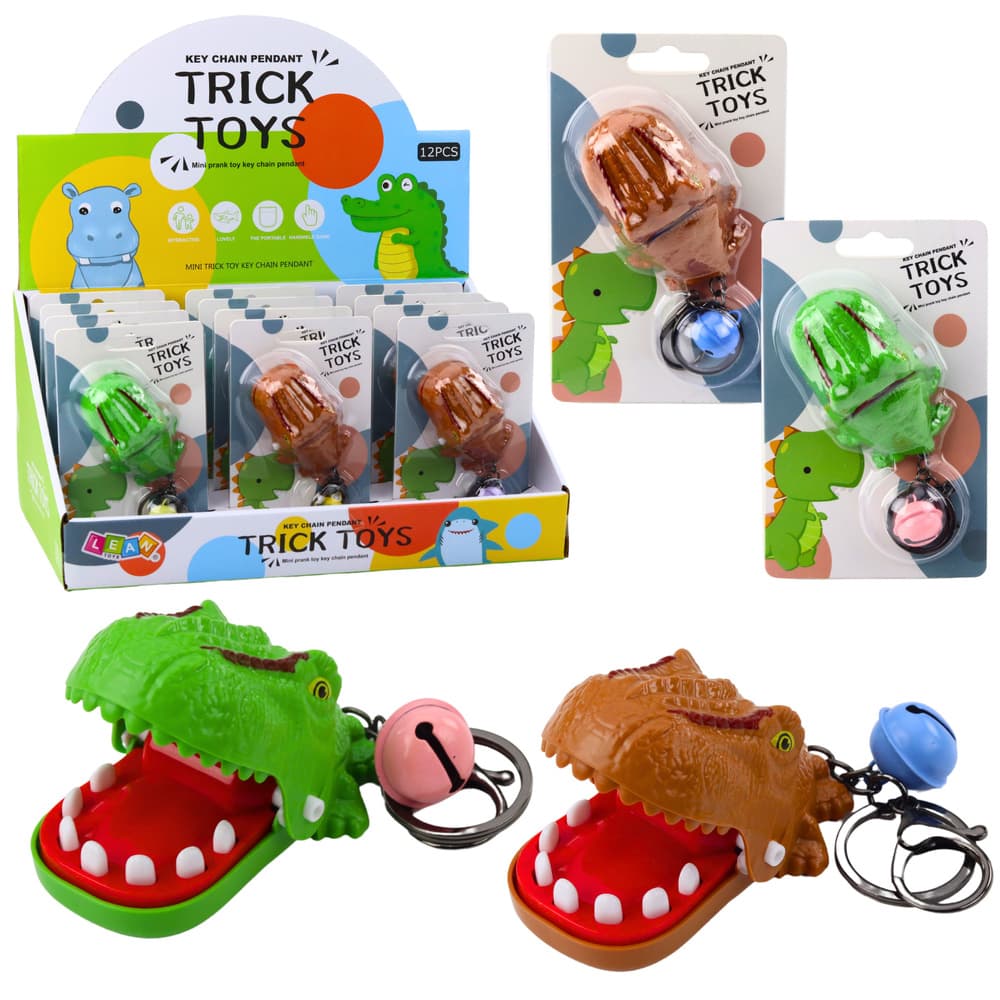 LEAN TOYS Zabavna igra Dentista Dinozaver s priponko za ključe