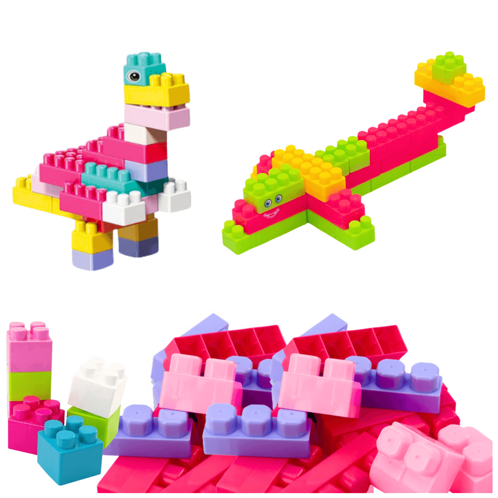 LEAN TOYS Veliki gradbeni klocki v škatli, izobraževalne, pisane, 230 kosov 2