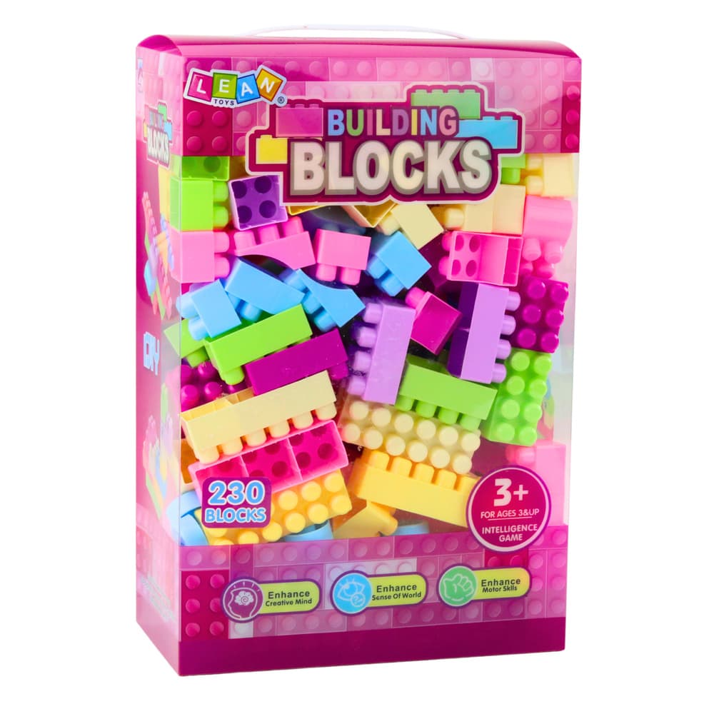 LEAN TOYS Veliki gradbeni klocki v škatli, izobraževalne, pisane, 230 kosov 3