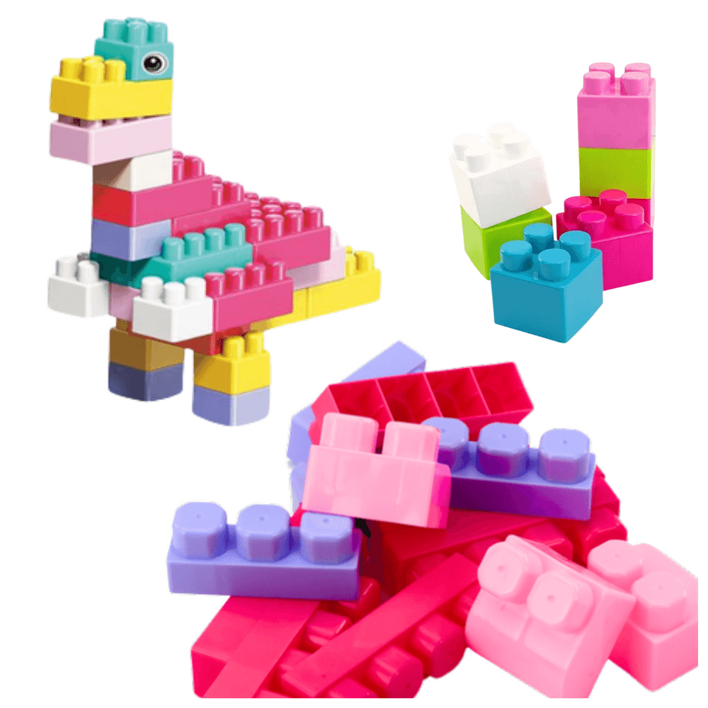 LEAN TOYS Gradbeni klocki v škatli, pisani, 40 kosov 2