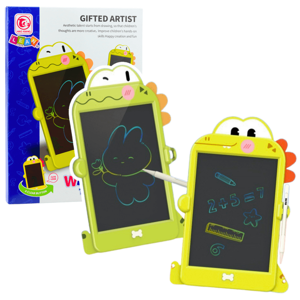 LEAN TOYS LCD tablica za risanje in pisanje, dinozaver, zelena