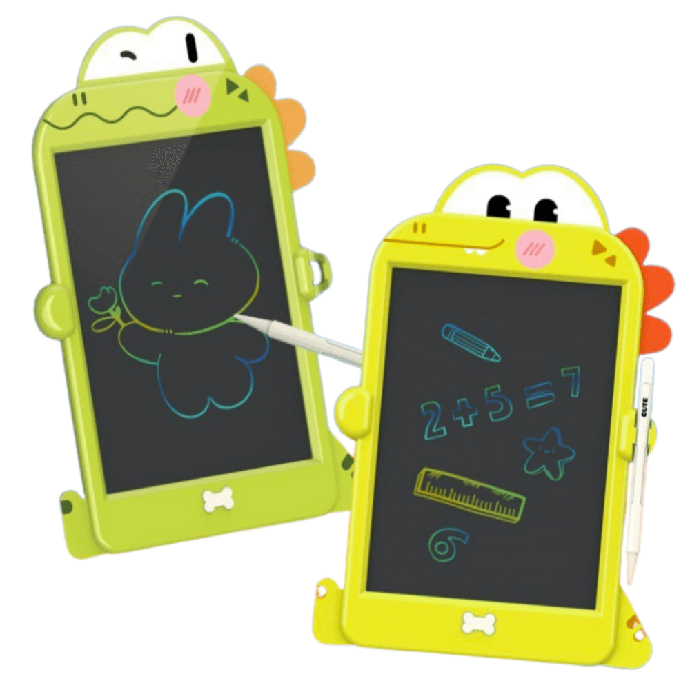 LEAN TOYS LCD tablica za risanje in pisanje, dinozaver, zelena 2