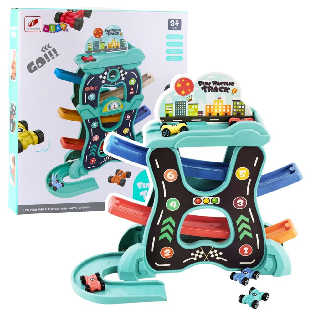LEAN TOYS Dirkališče s tremi nivoji – Avtomobilčki vključen
