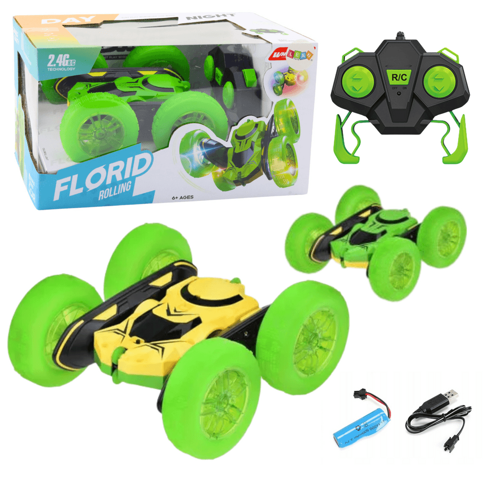 LEAN TOYS Kaskaderski avto na daljinsko vodenje RC 360° – Zelena