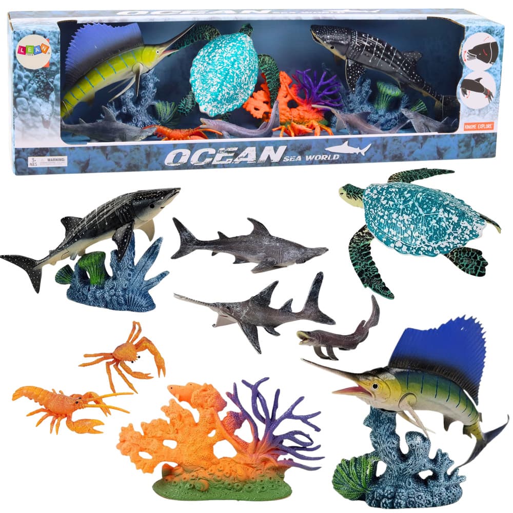 LEAN TOYS Figurice morskih živali (10 kos.)