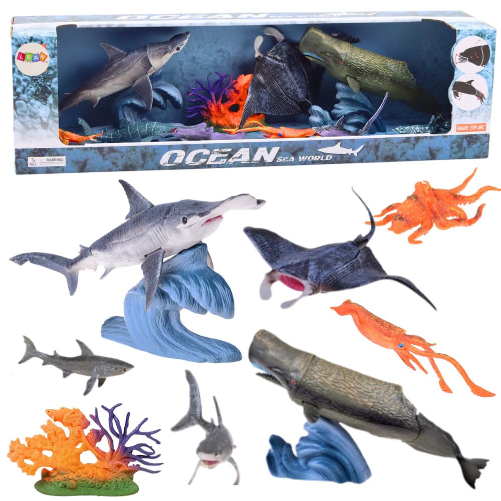 LEAN TOYS Figurice morskih živali – Raža (10 kos.)