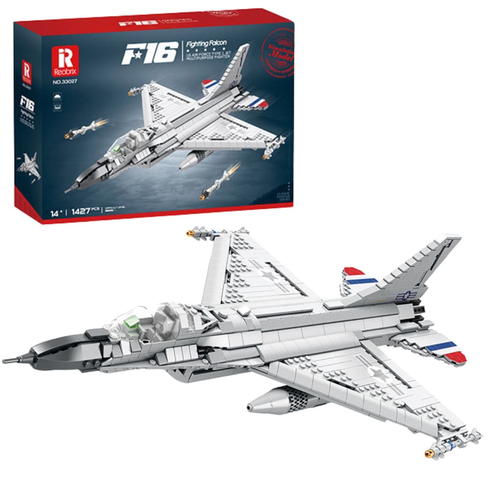 LEAN TOYS Gradbeni bloki - Lovsko letalo F-16 Fighting Falcon 1427 el.