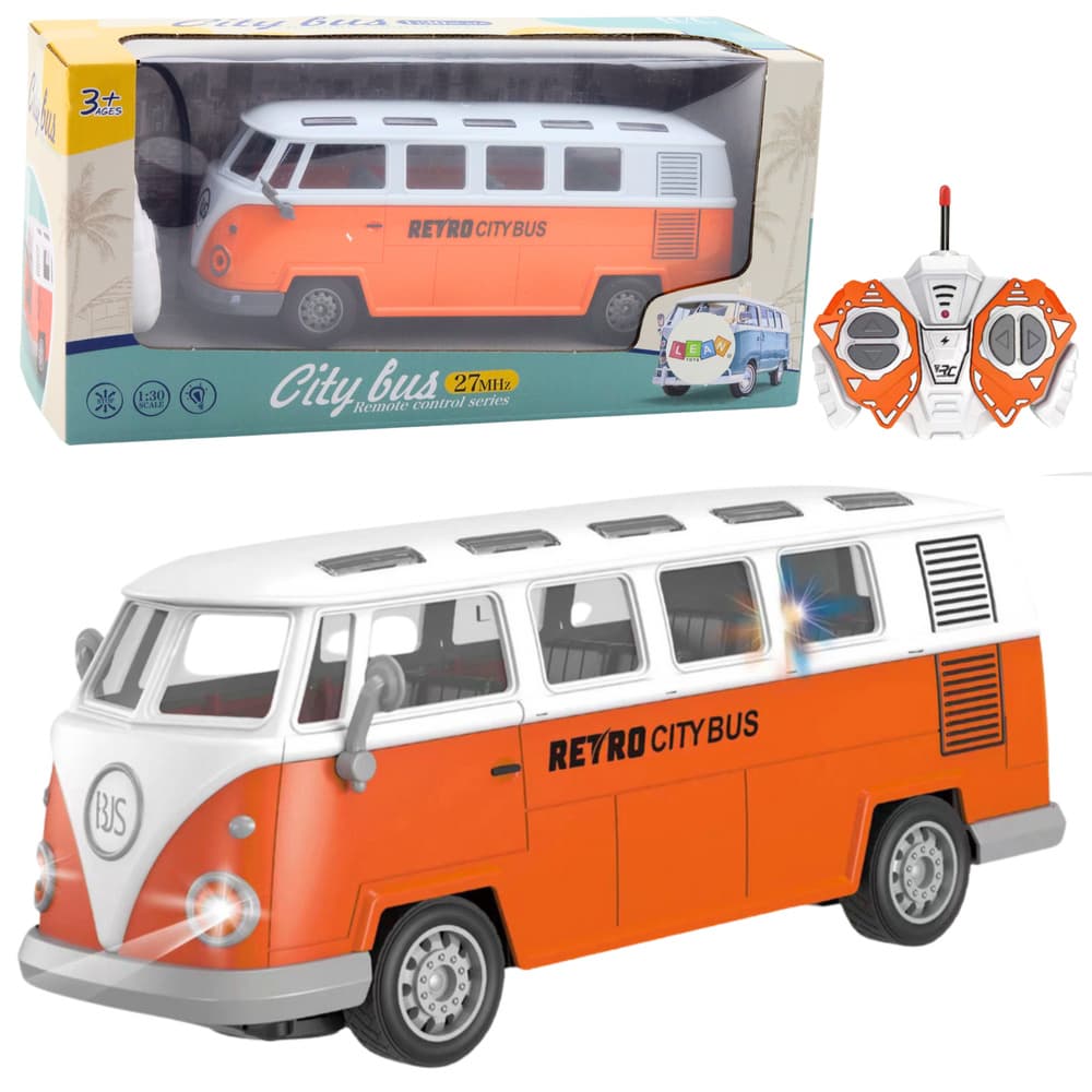 LEAN TOYS RC Retro mestni avtobus s svetlobo 1:30