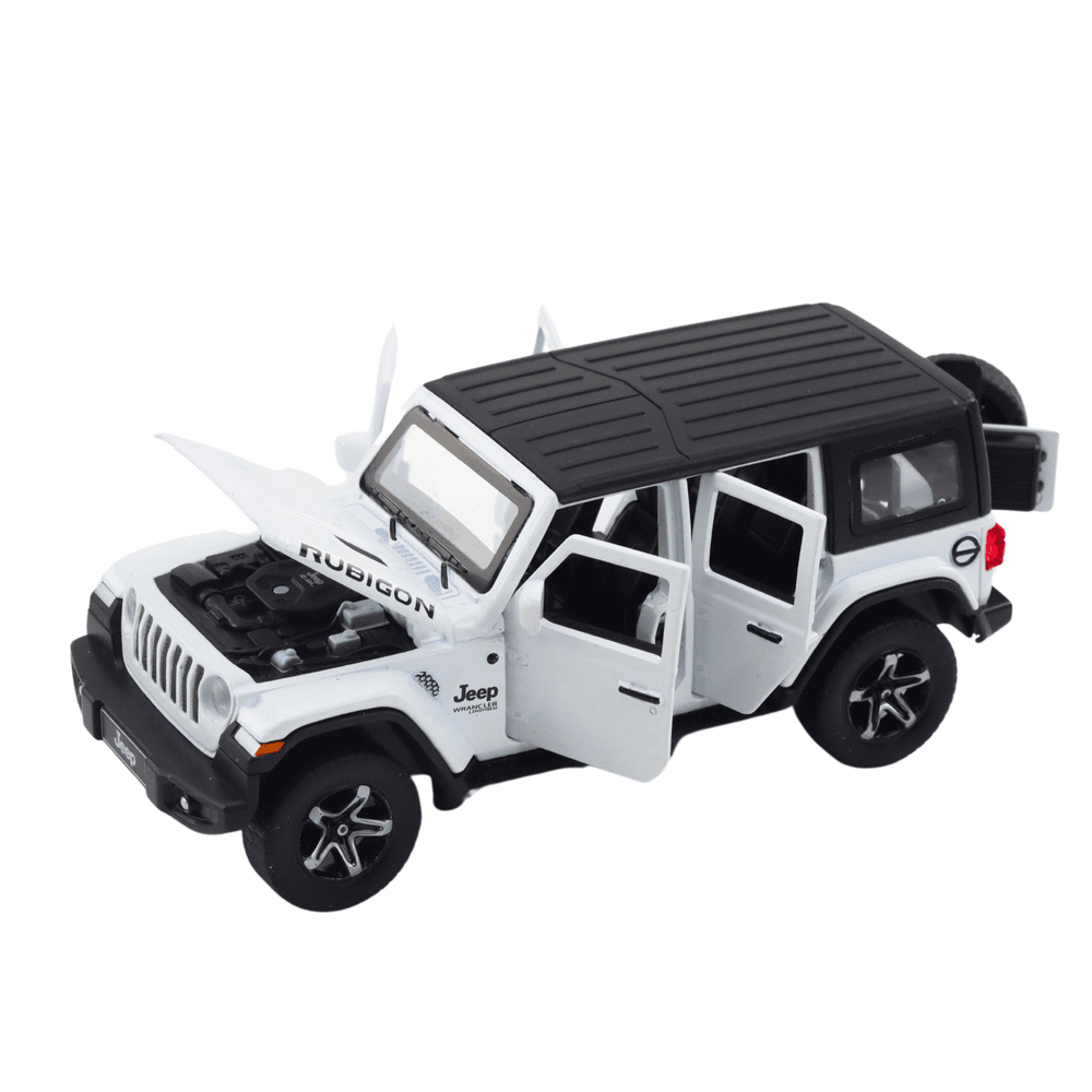 LEAN TOYS Terensko vozilo s kamperjem, kovinski, pogon, luči, zvoki, bela 1:32 3
