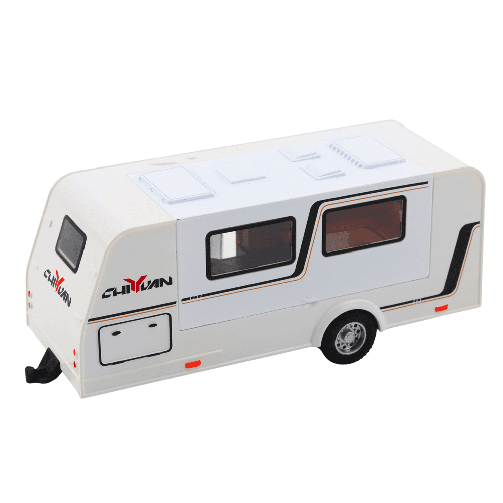 LEAN TOYS Terensko vozilo s kamperjem, kovinski, pogon, luči, zvoki, rdeč 1:32 4