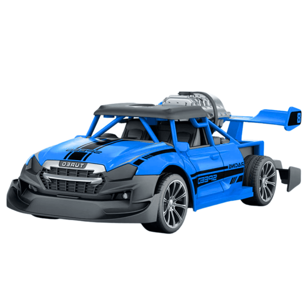 LEAN TOYS RC avto z dimnim efektom, luči, moder 1:20 3
