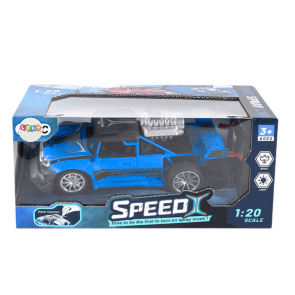 LEAN TOYS RC avto z dimnim efektom, luči, moder 1:20 4