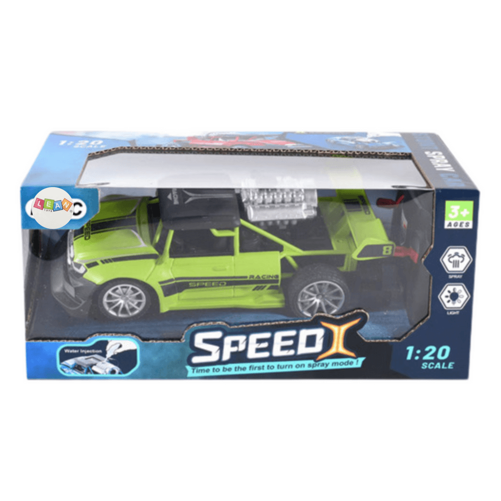 LEAN TOYS RC avto z dimnim efektom, luči, zelen 1:20 4