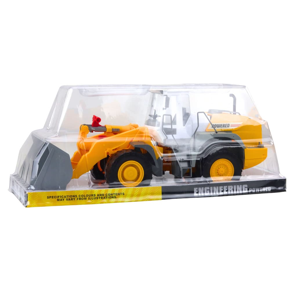 LEAN TOYS bager na gradbišču, premična žlica, sivo-rumena 3