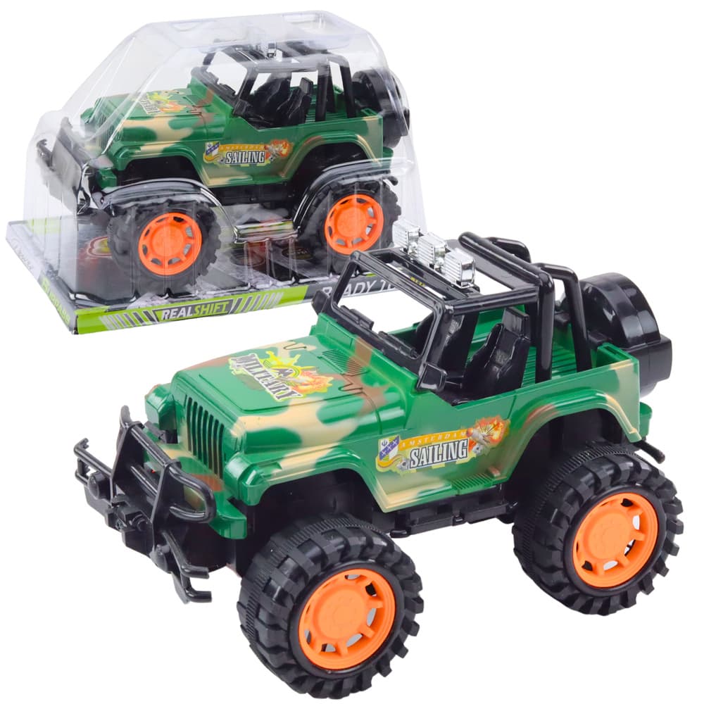 LEAN TOYS Velik vojaški terenski avto Off-Road, zelen, 25 cm