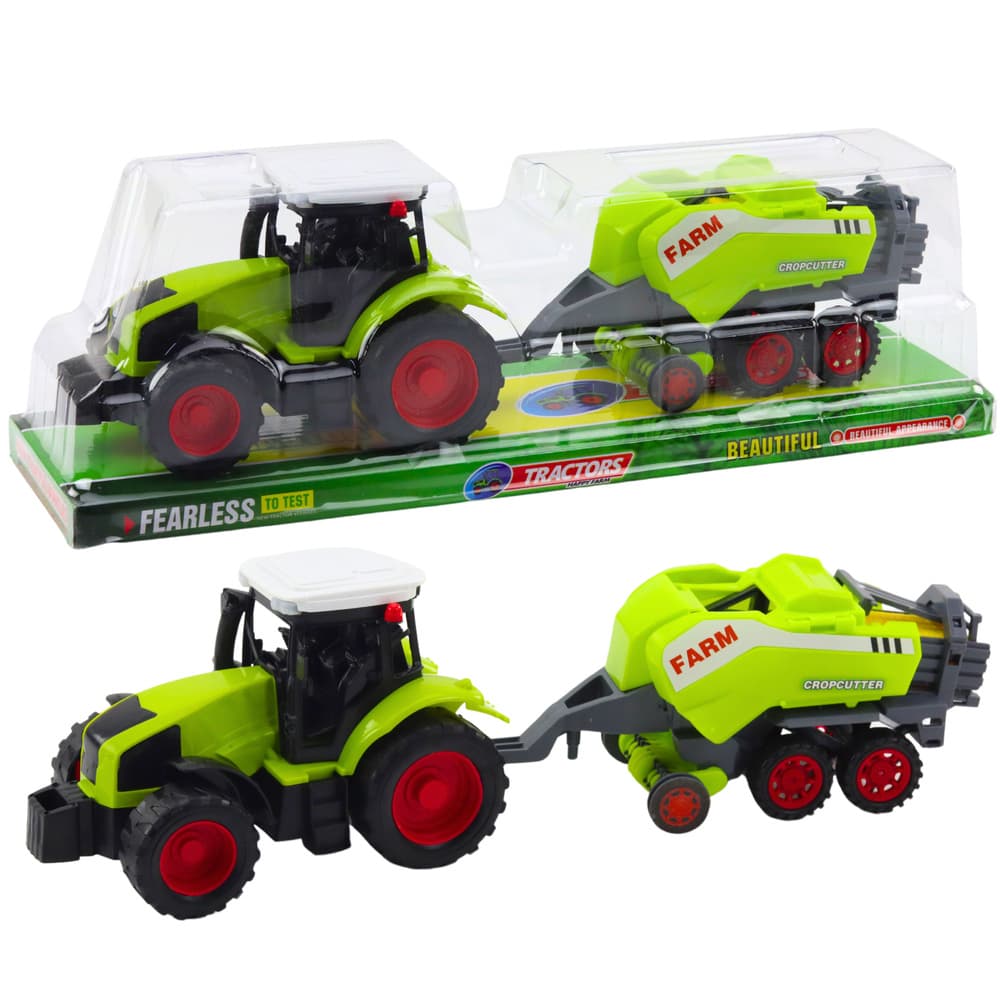 Komplet traktor s prikolico za silo in mešalcem krme - Lean Toys