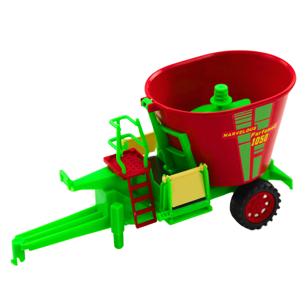 Zadružen traktor s prikolico za silo in mešalcem krme - Lean Toys 5