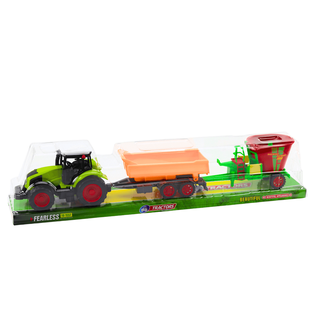 Zadružen traktor s prikolico za silo in mešalcem krme - Lean Toys 6