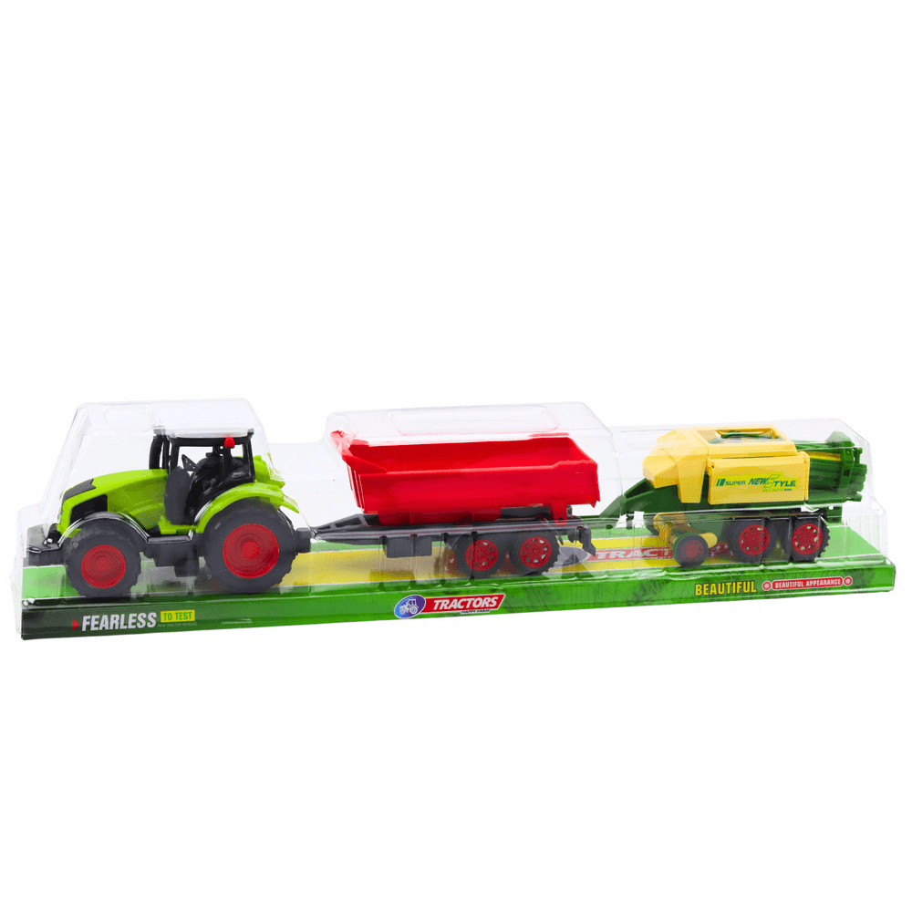 Traktorski set s prikolico in balirko - Lean Toys 6