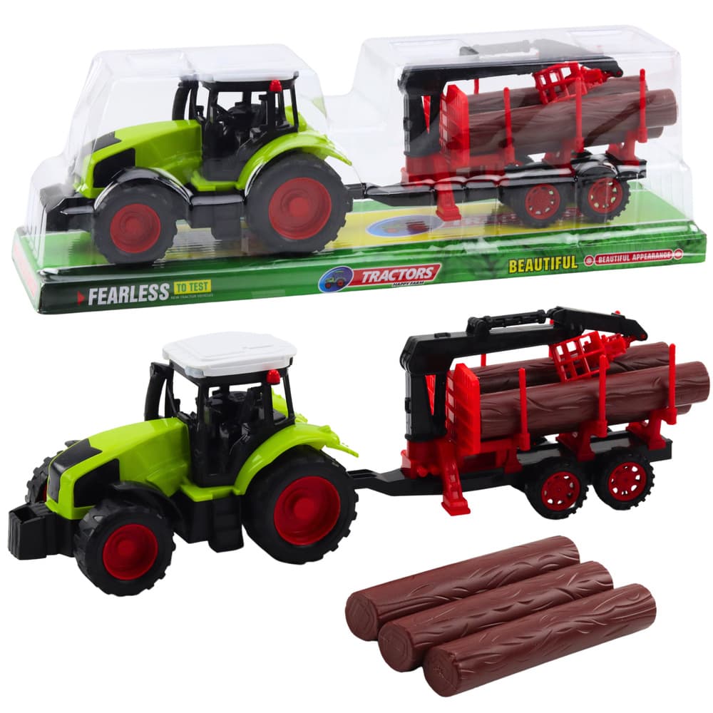 Traktor s prikolico HDS za prevoz lesa - Lean Toys