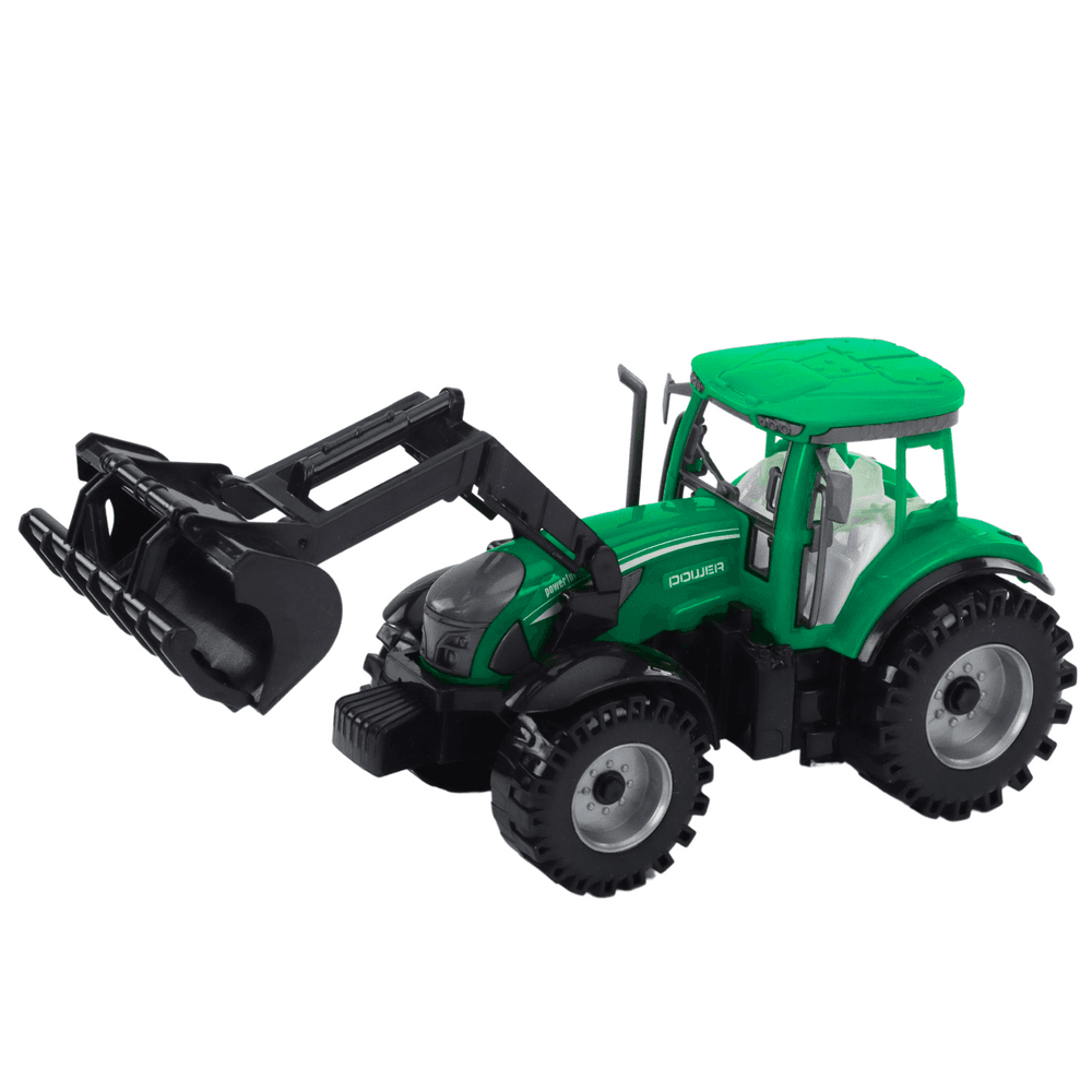 LEAN TOYS Traktorski set z nalagalnikom in balirko, zelen 3