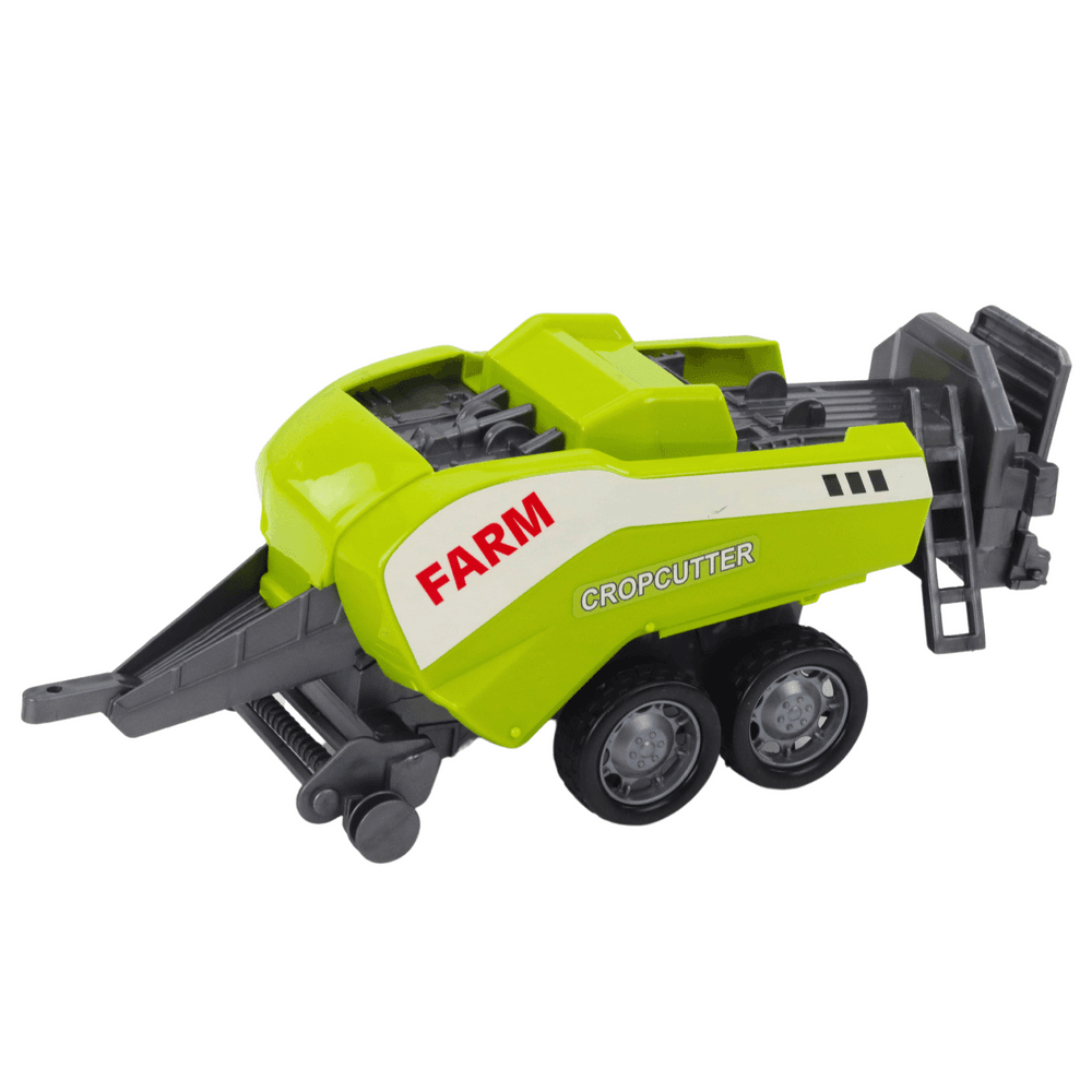 LEAN TOYS Traktorski set z nalagalnikom in balirko, zelen 4
