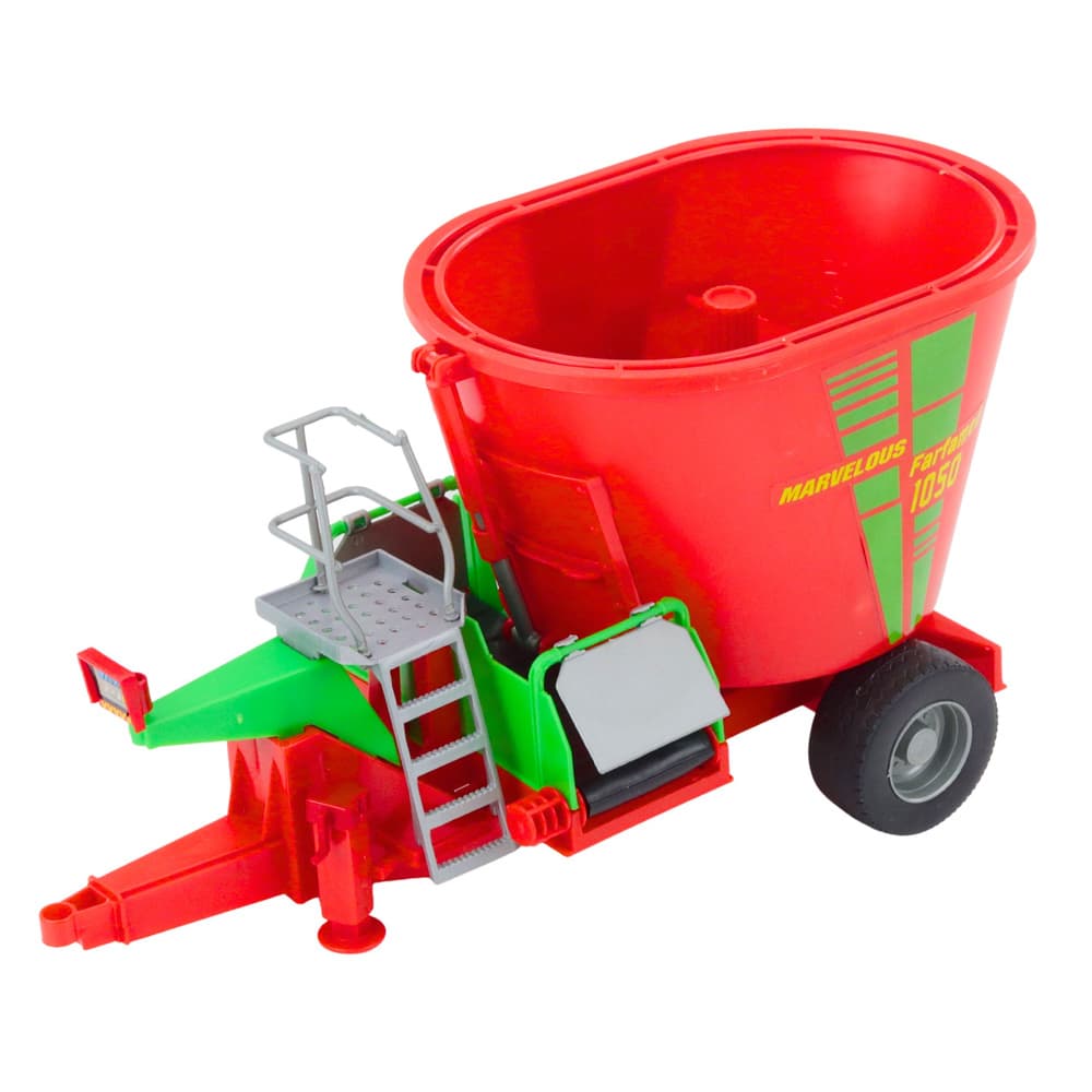 LEAN TOYS rdeči traktor s prikolico in mešalnikom krme, 60 cm 4