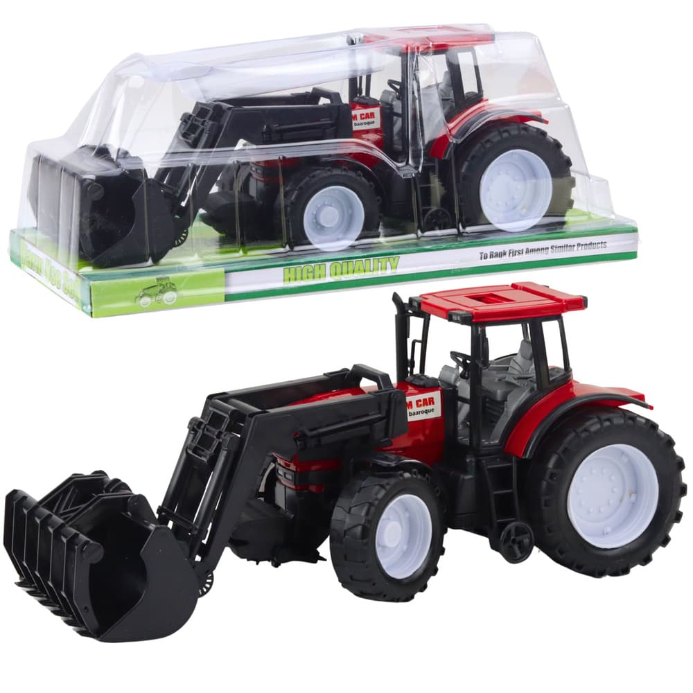 Traktor s sprednjo žlico - rdeč