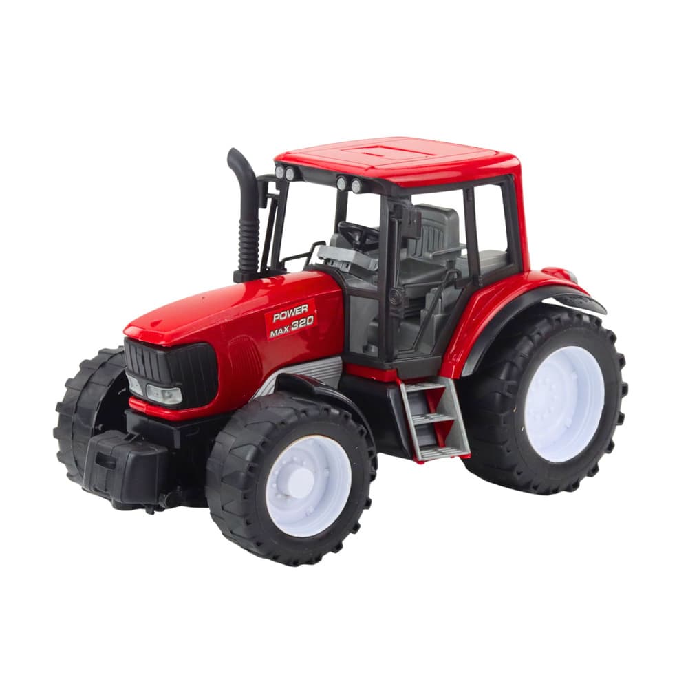 LEAN TOYS rdeči traktor z zeleno prikolico in senom, 62 cm 3