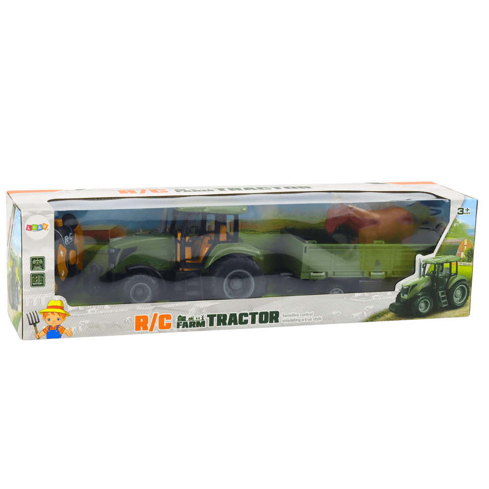 Daljinsko voden traktor s prikolico in konjem RC - Lean Toys 5