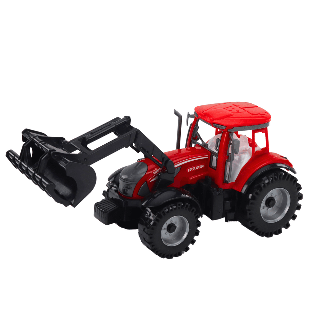 LEAN TOYS Traktorski set z nalagalnikom in balirko, rdeč 3